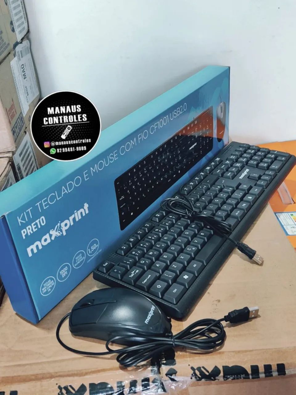 Teclado com Fio e Mouse 