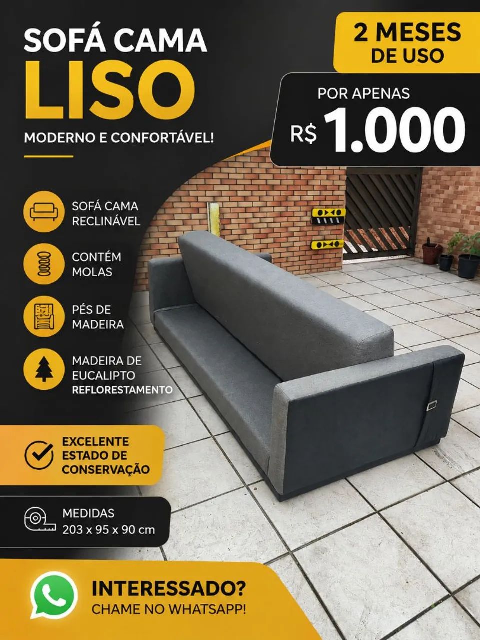 Sofá semi-Novo 1.000 - Foto 4