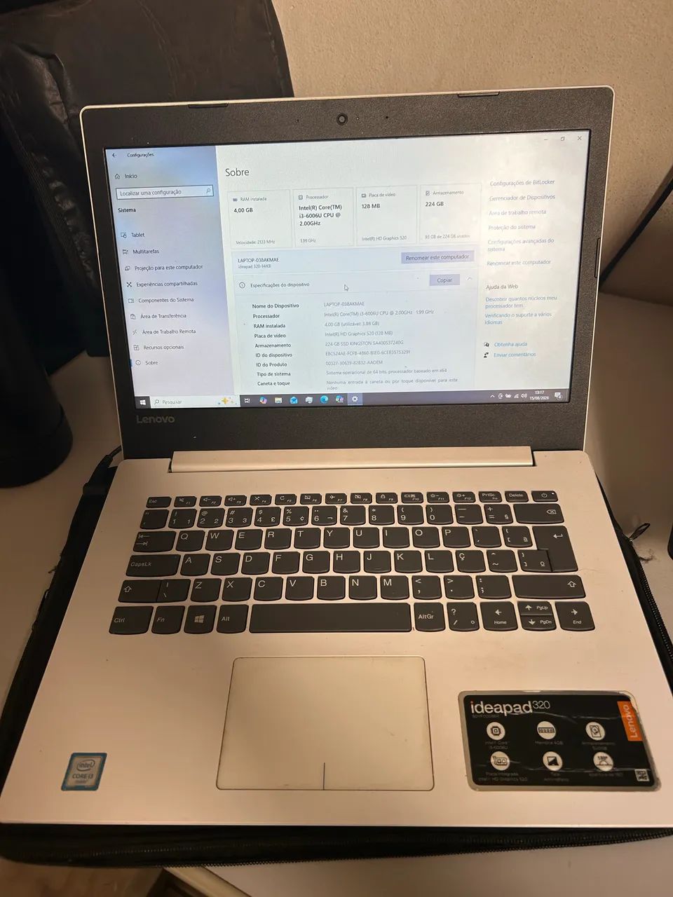 VENDO NOTEBOOK LENOVO IDEAPAD 320 - SSD 240GB - Foto 3