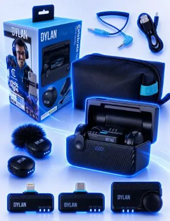 Microfone Sem Fio Dylan TM-6 Combo Lapela com 2 Transmissores e Cancelamento de Ruído - Foto 5