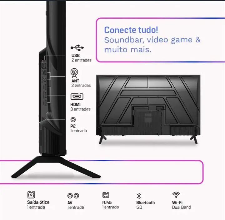 Smart TV 50 polegadas nova com nota fiscal com videogame integrado - Foto 2