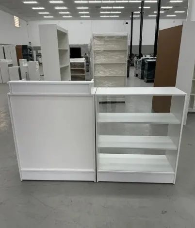 BALCÃO CAIXA + BALCÃO VITRINE EXPOSITOR - 100% MDF