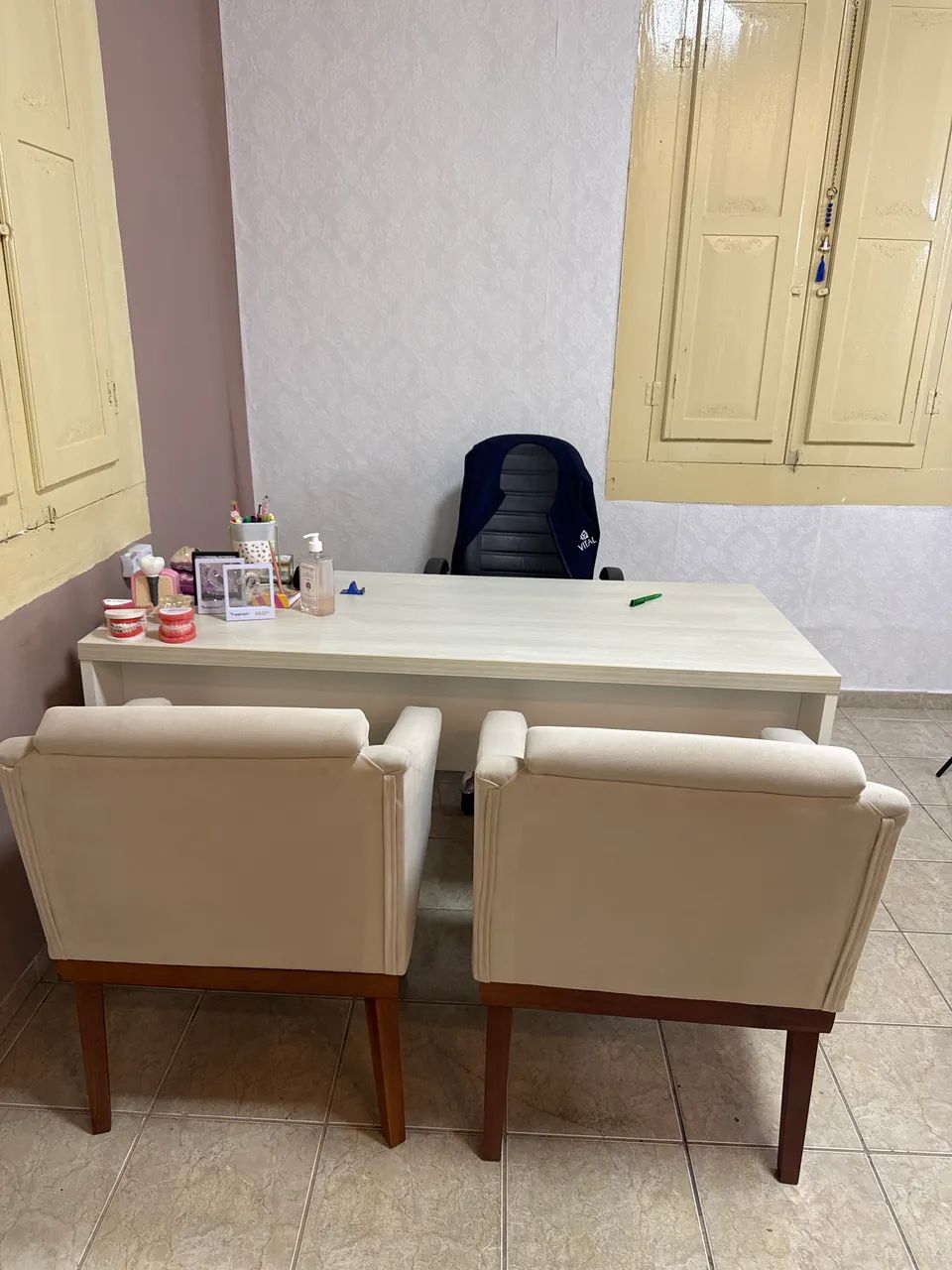 Mesa de escritório branca  - Foto 3
