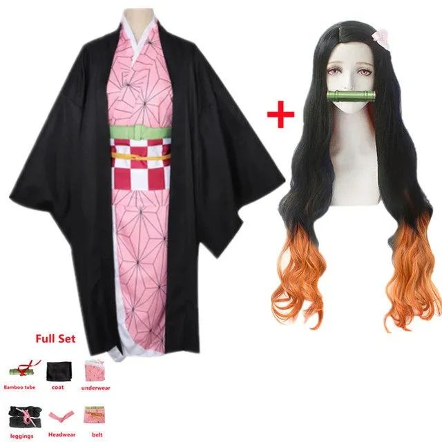Fantasia Nezuko Cosplay com peruca completa P - Foto 2