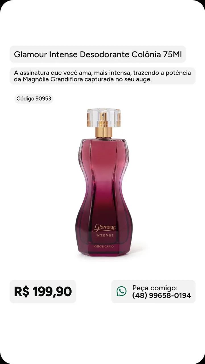 Glamour Intense Desodorante Colônia 75ml