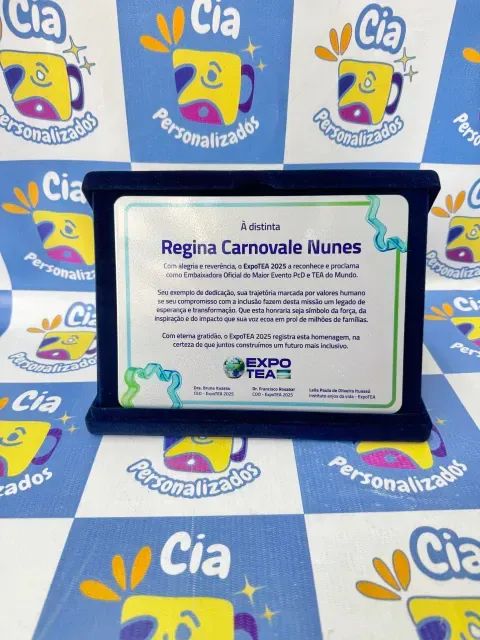 Placa de Homenagem Personalizada - Estojo Veludo 25x19cm - Foto 3