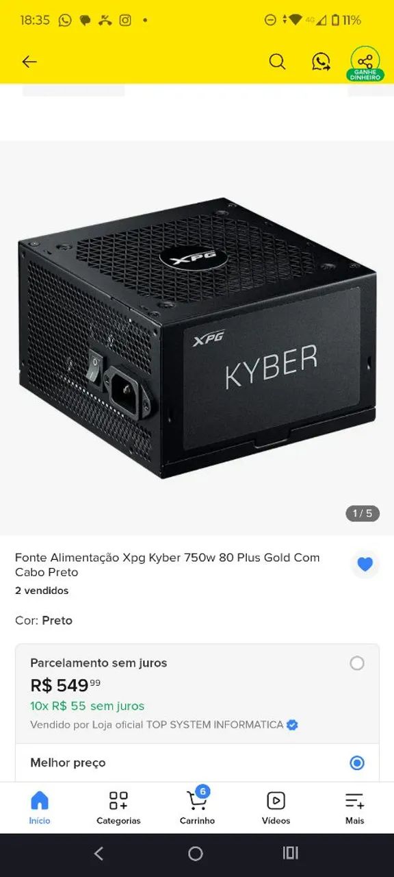 Fonte kiber 750w