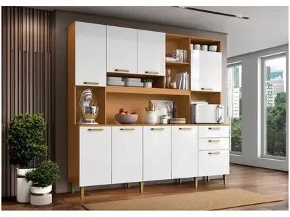 Armário de Cozinha Estilo Moderno - Sofisticação e Funcionalidade no Seu Espaço! 