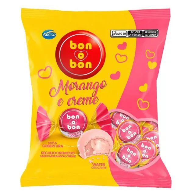 BOMBOM ARCOR BON O BON 750g MORANGO