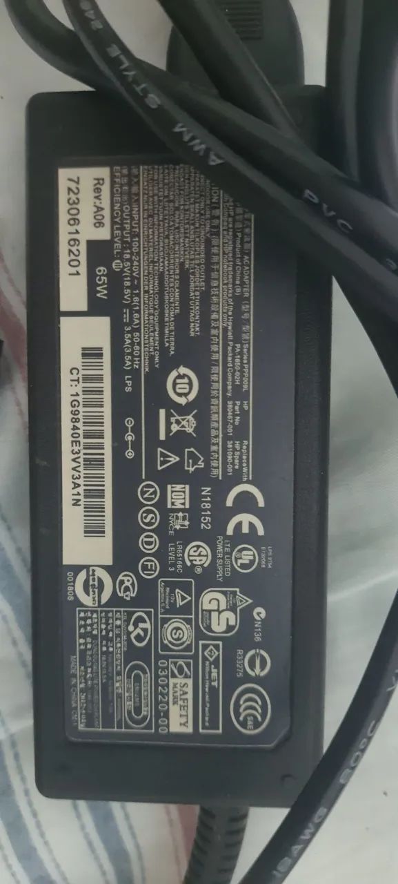Carregador HP notebook