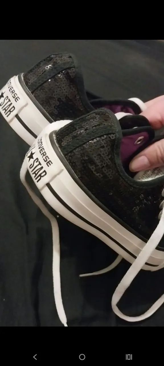 Converse Chuck Taylor  edição limitada Gliter 33/34  totalmente original - Foto 5