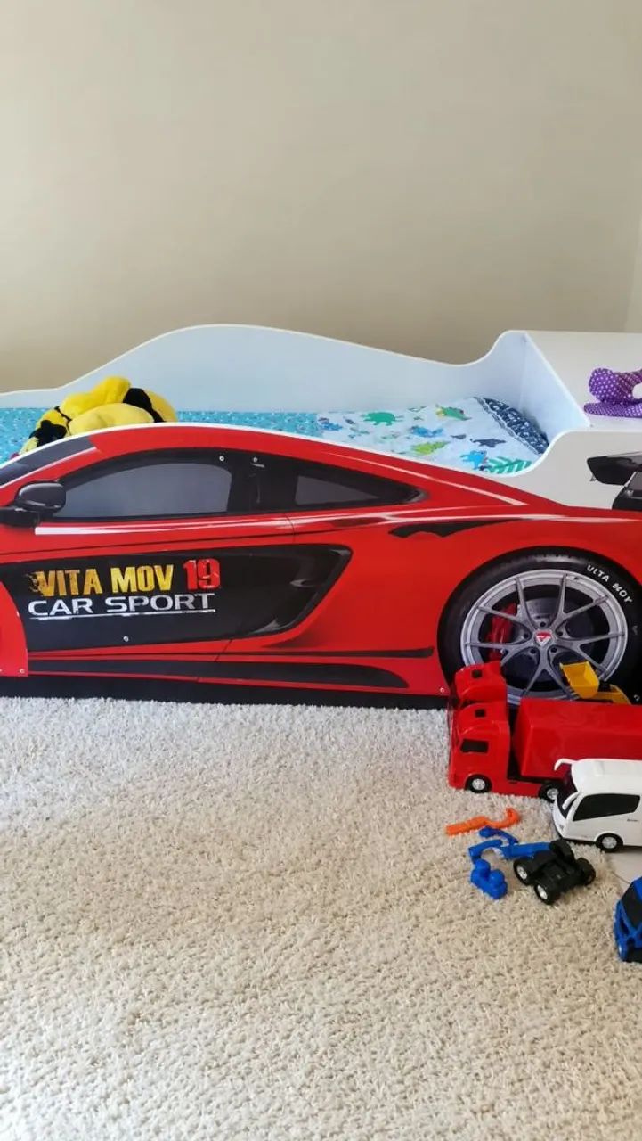 Cama Infantil Carro com Baú 