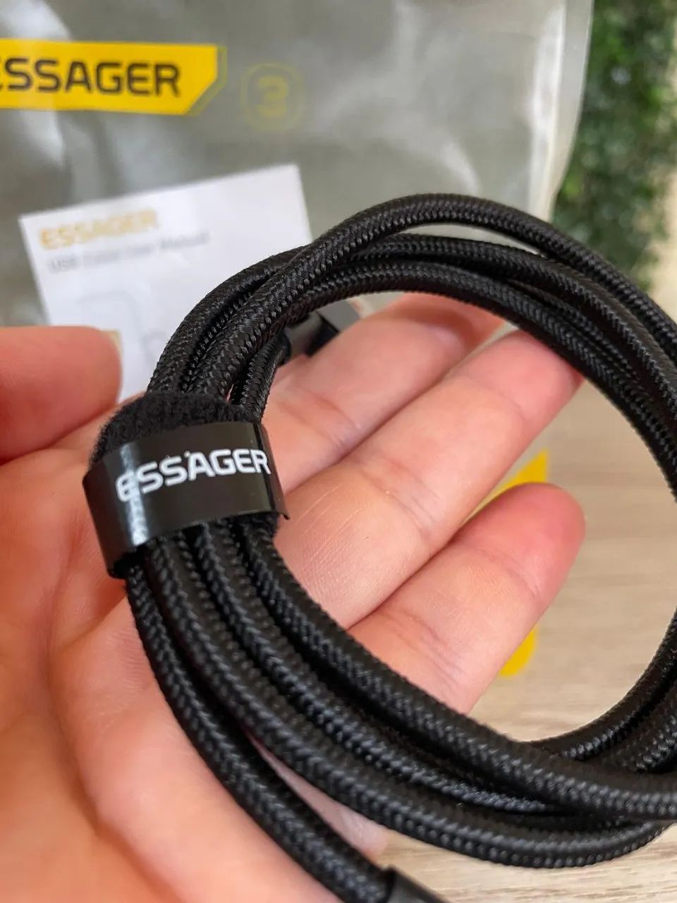 Cabo ESSAGER 90 Graus USB para C 100W 6A - Foto 4