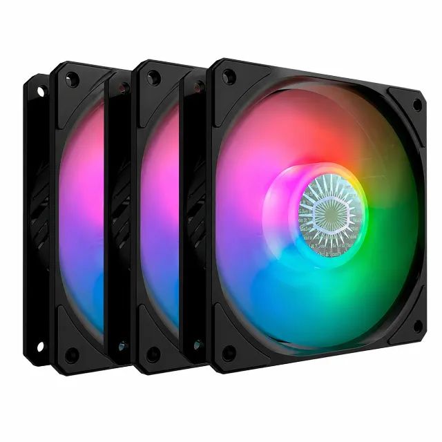 Kit com 3 Ventoinhas Cooler Master Sickleflow 120mm RGB