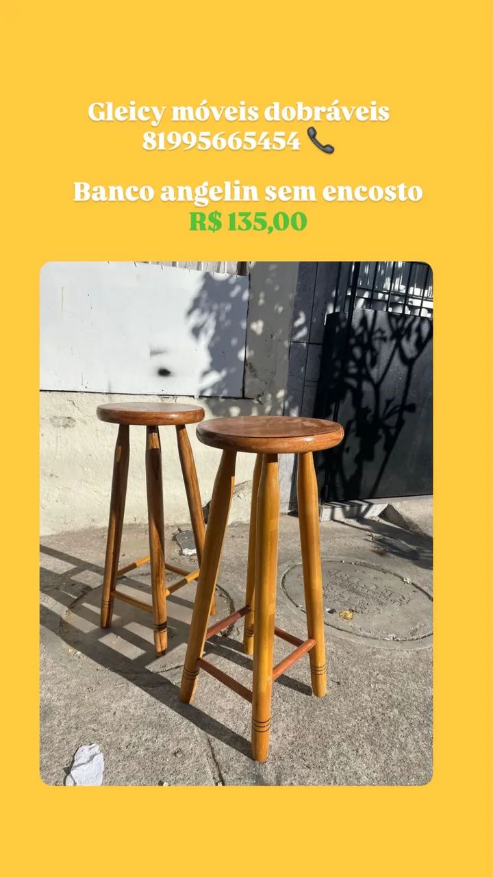 Banco angelin sem encosto 