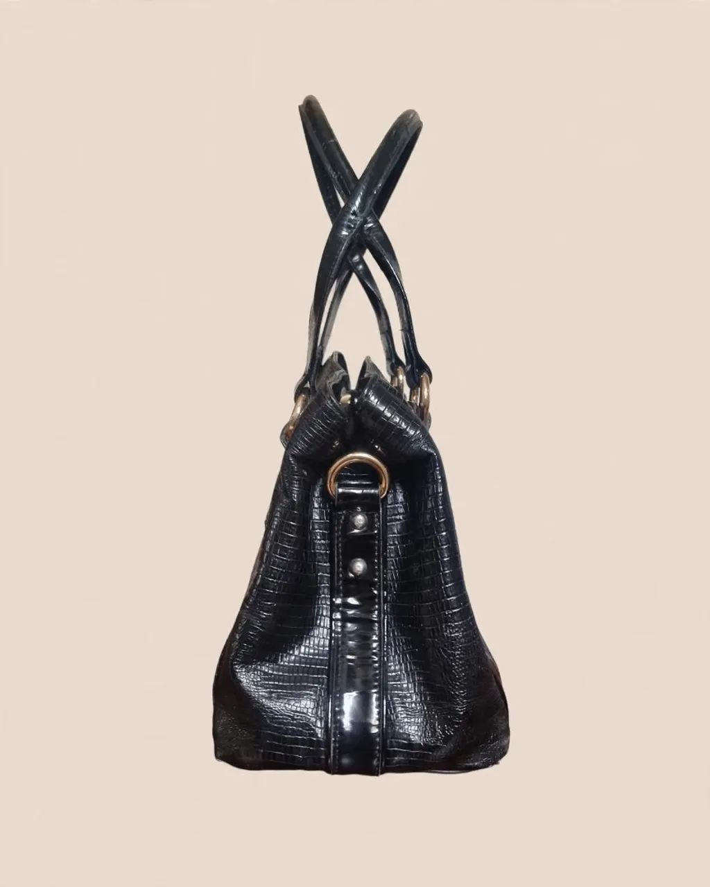 Bolsa Corello couro croco verniz - Foto 4