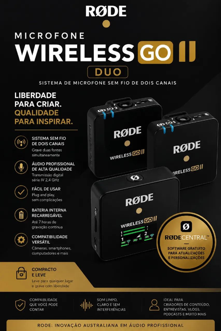 MICROFONE WIRELESS GO II DUO RODE