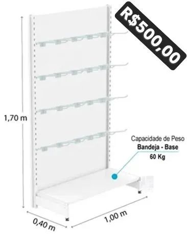 Gôndola prateleira para comércio 