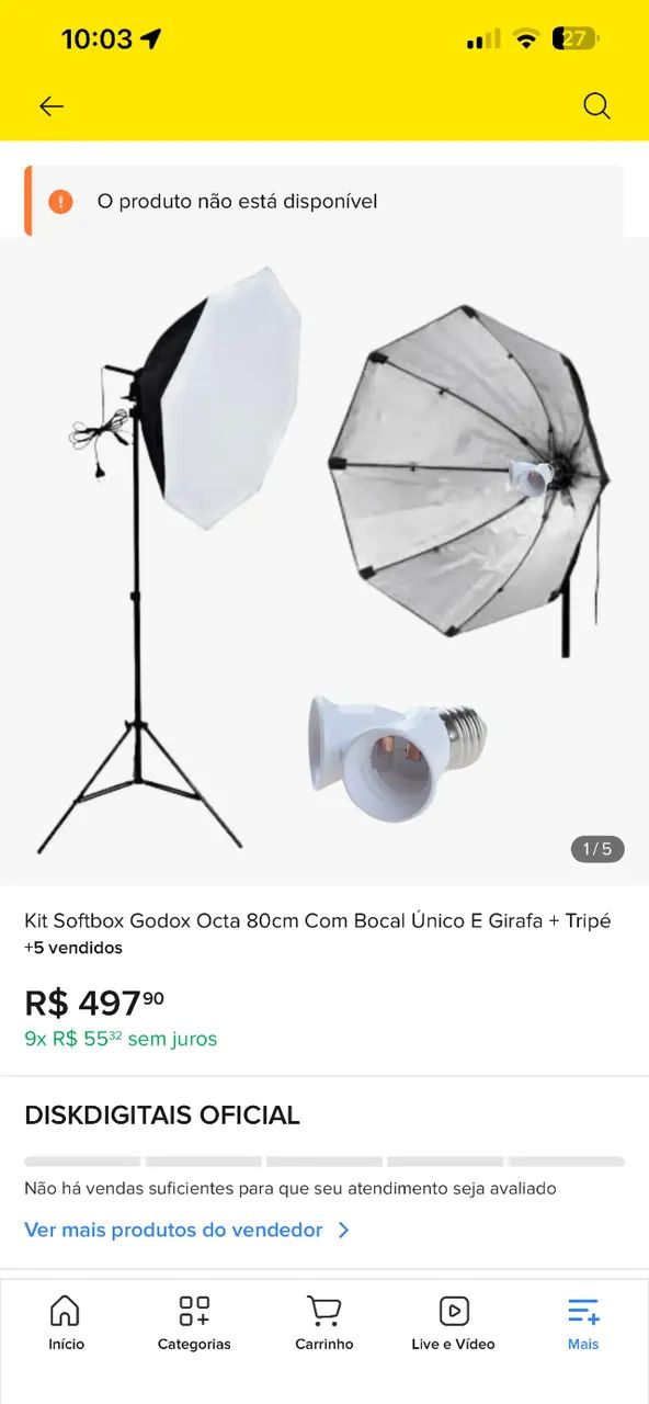 Tripé com softbok  - Foto 3