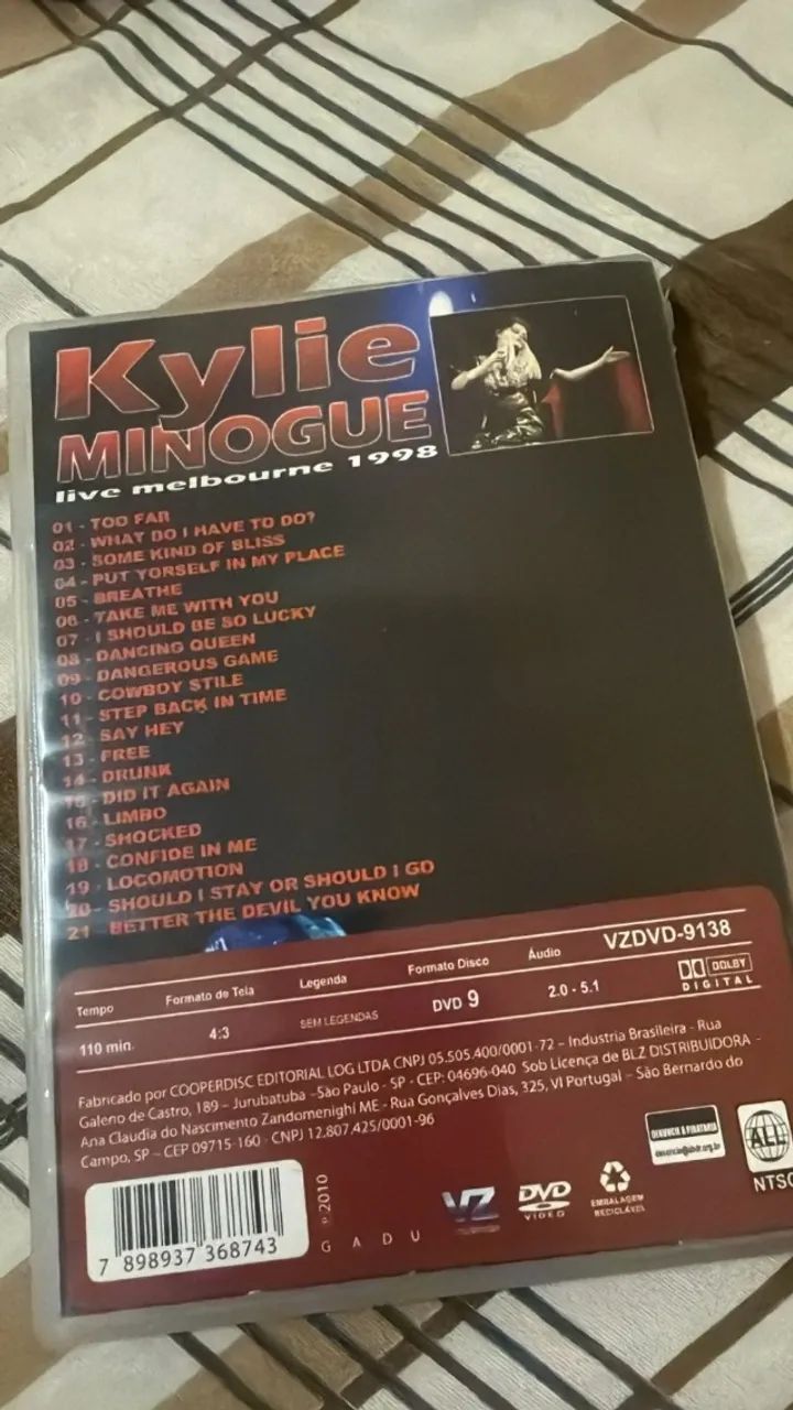DVD Kylie Minogue - Live in Melbourne 1998 | Intimate and Live
