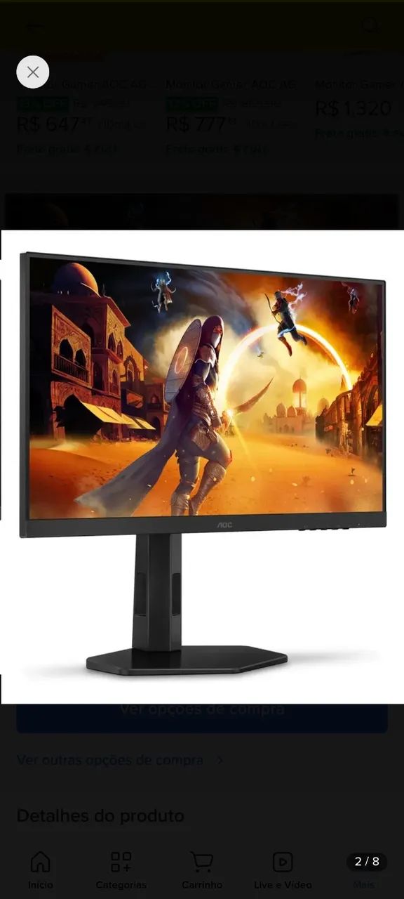 Monitor Gamer Aoc 24'' 180hz  - Foto 2