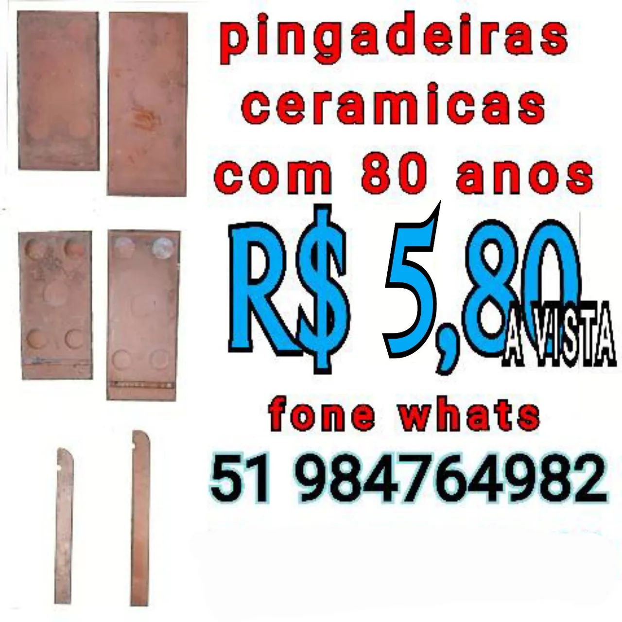 PINGADEIRAS CERÂMICAS ANTIGAS USADAS COM MAIS DE 100 ANOS - VENDA DE TODO O LOTE (150 PÇS) - Foto 4