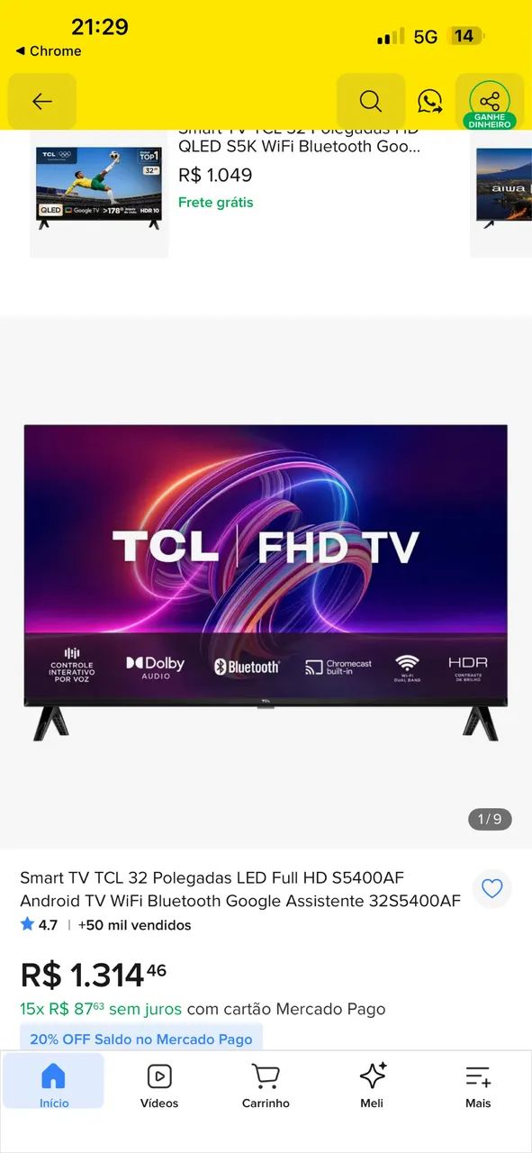 Smart TV TCL Full HD 32 polegadas SEMI NOVA - Foto 5