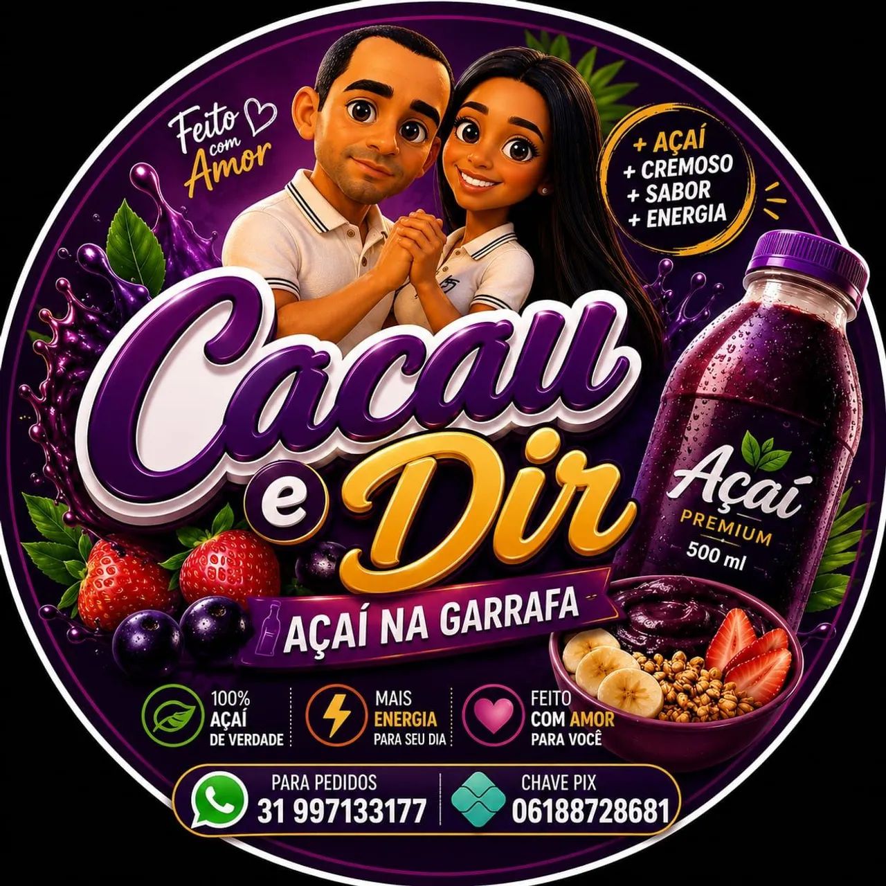 Suco. concentrado de açai