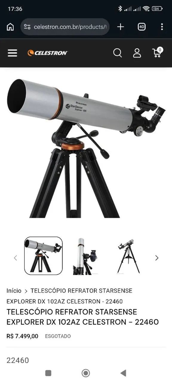 Telescópio Refrator Celestron StarSense Explorer DX 102AZ - Foto 3