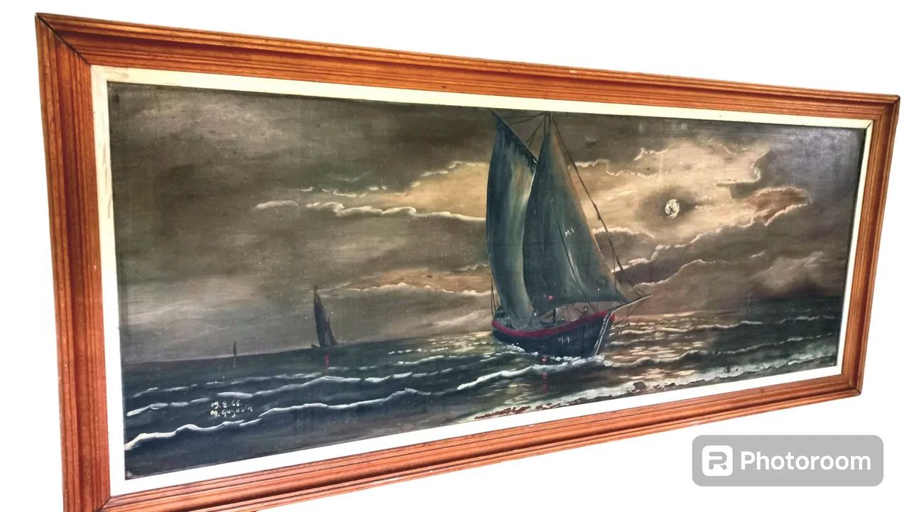 Quadro óleo sobre madeira Maria Augusta 1966 - Foto 3