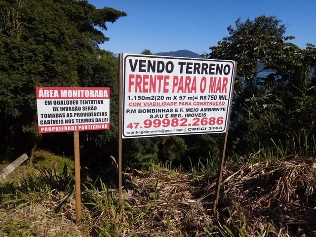 Frente mar Bombinhas 1151 m2