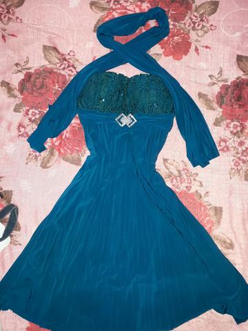 Vestido social azul royal