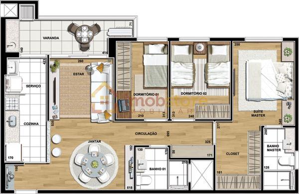 Apartamento com 3 quartos no ED. TALENT - Bairro Fazenda Gleba Palhano em Londrina - Foto 2