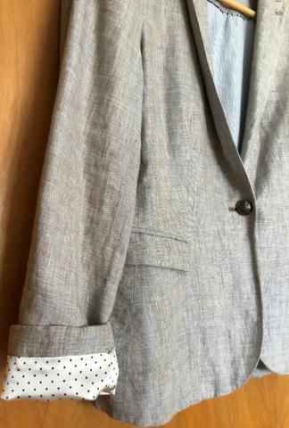 Blazer Zara de linho, forrado, tam. 42, usado
