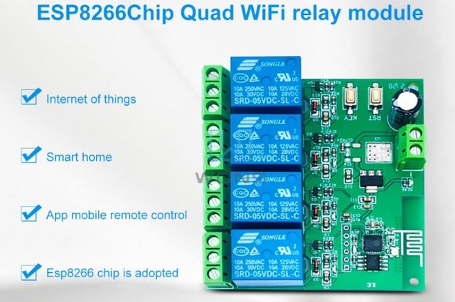 Modulo Relê Wifi 4 Canais Esp8266 Desenvolverdor Arduino Automação COD ...