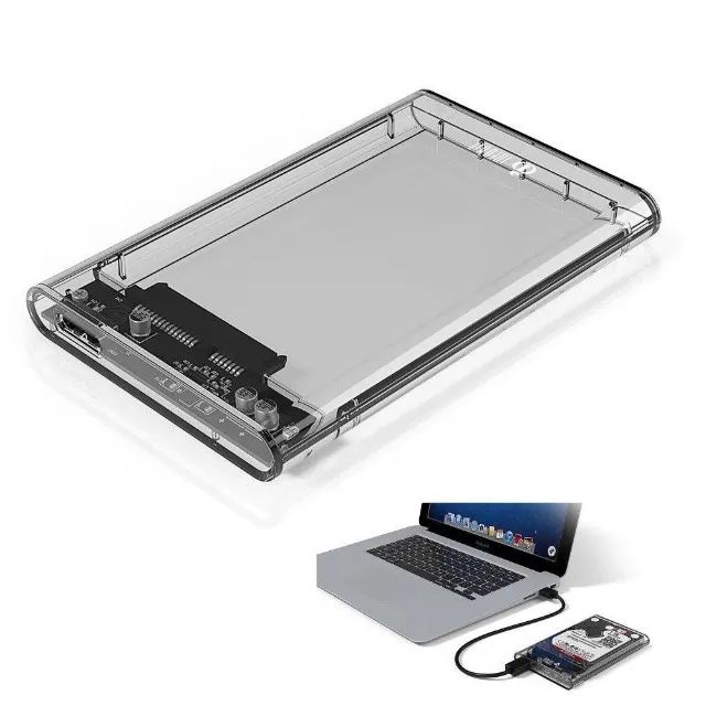 Case Gaveta Usb 3.0 Para Hd Notebook e Ssd Sata 2.5 - Transparente - Foto 2