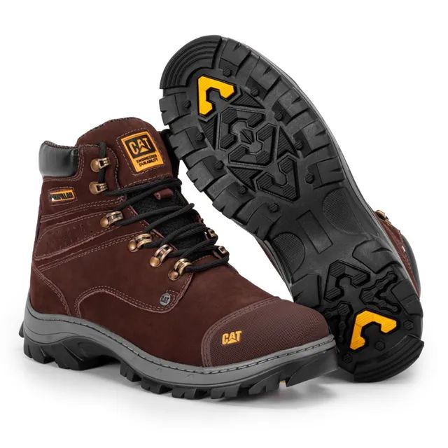 Bota Caterpillar Robust em Couro - Cinza em Promoção na Americanas