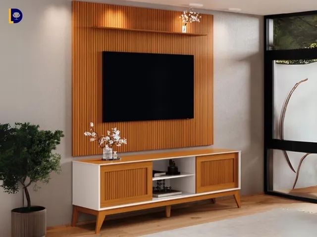 Rack Retrô com Painel Ripado Avant 75? l66