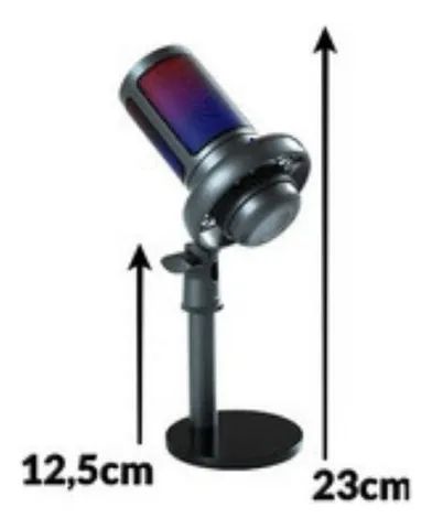 Microfone Gamer Condensador Podcast Alta Sensibilidade Rgb Tomate MT-1060R - Foto 5