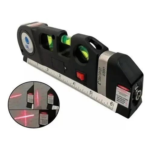 Nível A Laser 3 Linhas E Trena Régua Nivelador Pedreiro LuaTek LV-3
