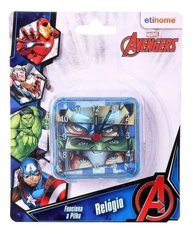 Relogio De Mesa Despertador De Acrilico Vingadores Avengers Quadrado - Foto 2