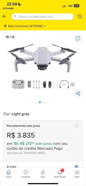 Drone DJI Mini 2 com duas baterias - Foto 5