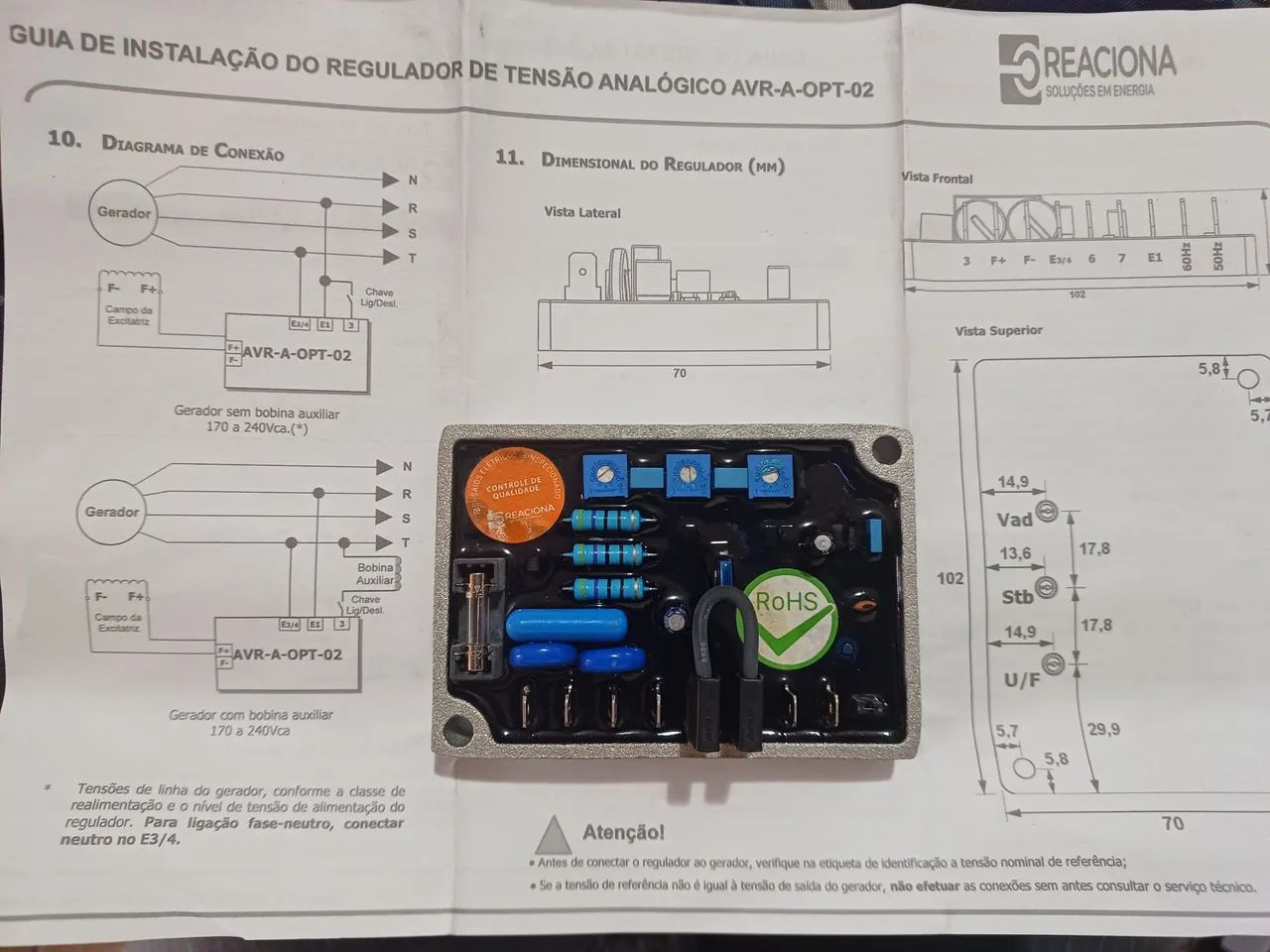 Regulador de Tensão Analógico para geradores - Foto 4