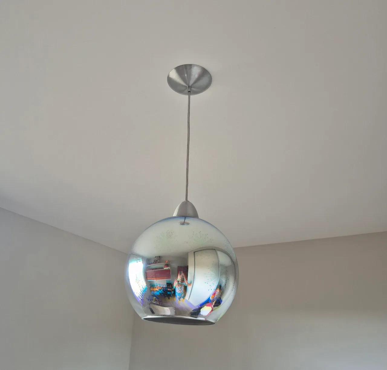 2 Lustres Moderno Esfera Cromado
