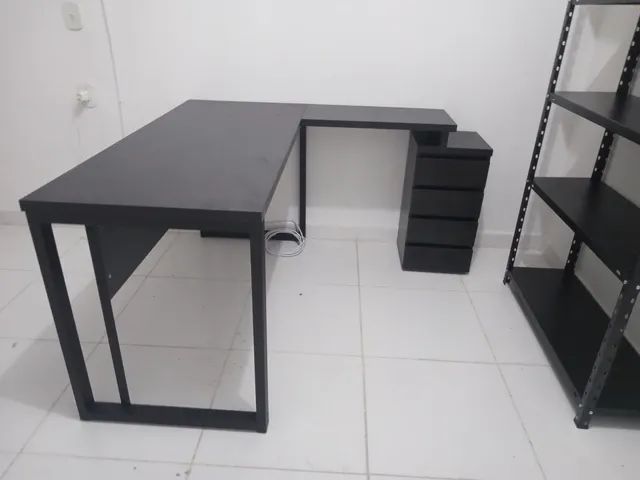 Mesa para escritorio tipo L multiuso com gavetas - Foto 4