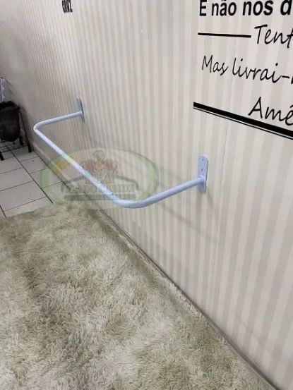 2 Arara De Roupa Para Parede Loja Casa Reta 80cm - Foto 2