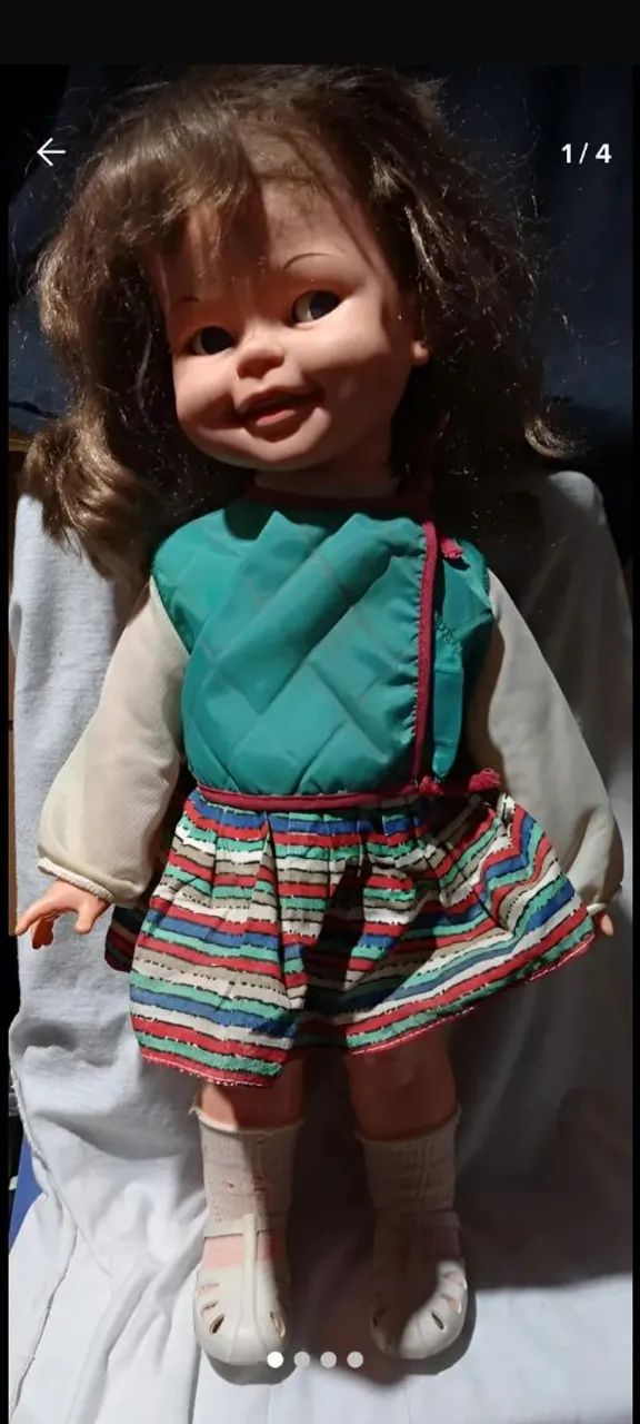 Boneca antiga guigui original estrela 1984 cabelo castanho