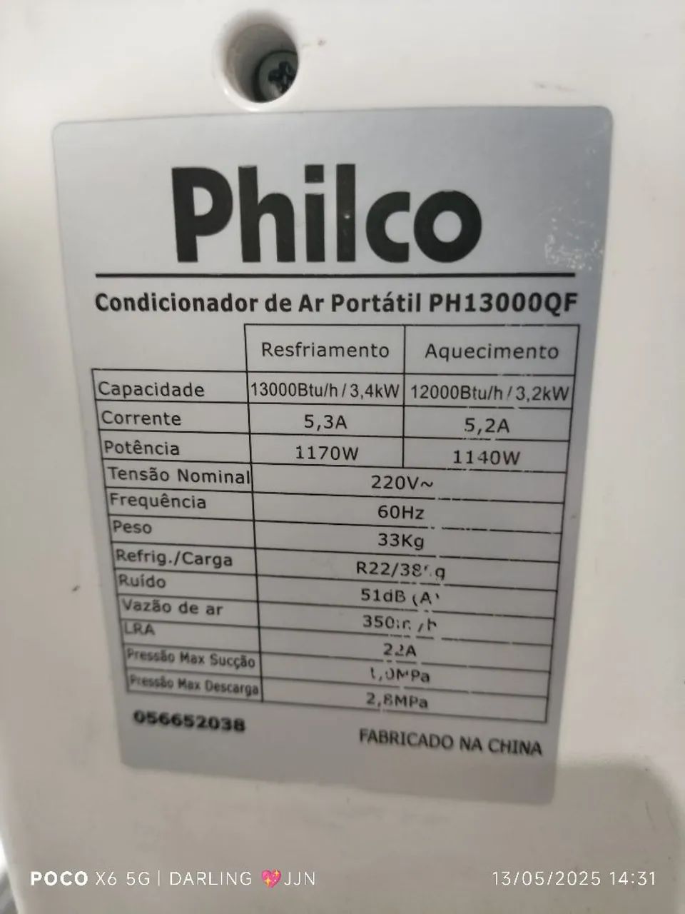Ar Condicionado Philco portátil PH13000QF  usando 220V. - Foto 5