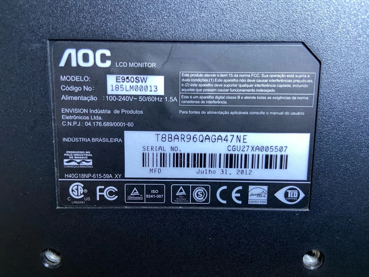 Monitor AOC E950SW