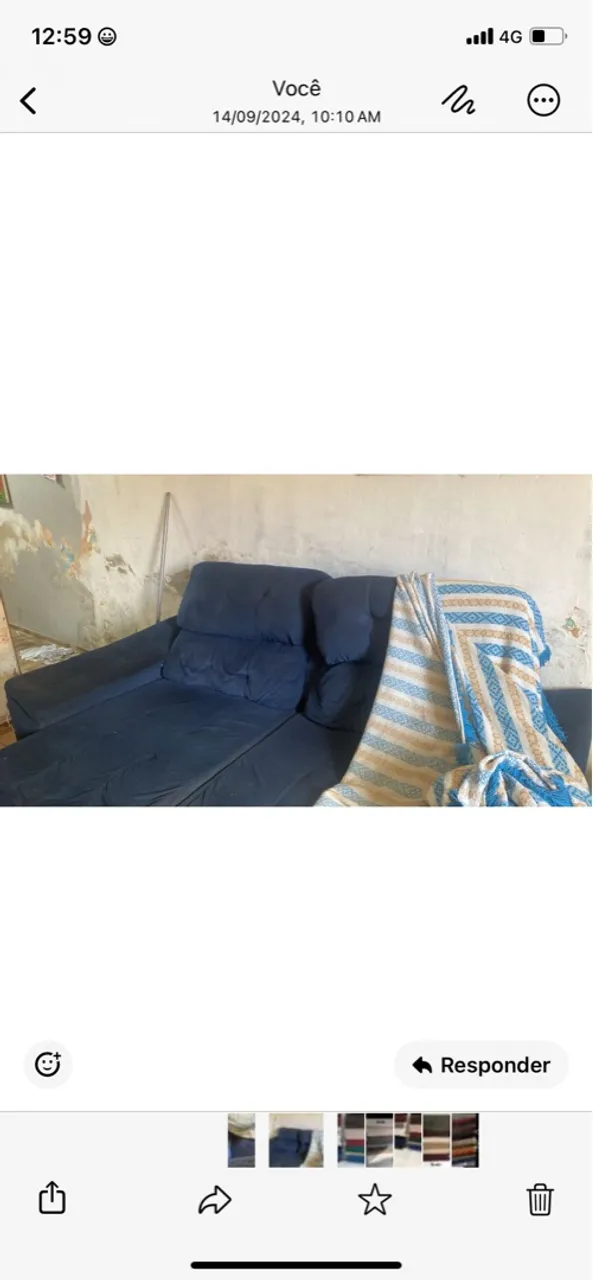Sofá-cama azul